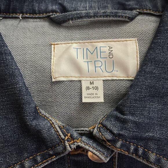 TIME & TRU Jean Jacket Stretch Denim Women's Medium (8-10) Blue Medium‎ Wash NWT - Picture 5 of 9